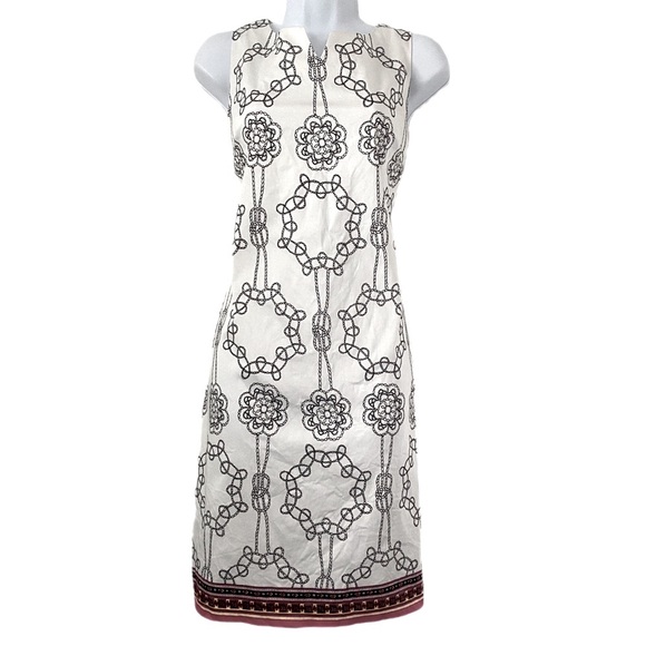 London Times Black and White Nautical Rope Sleeveless Boho Coastal Midi Dress 10 - Picture 2 of 8